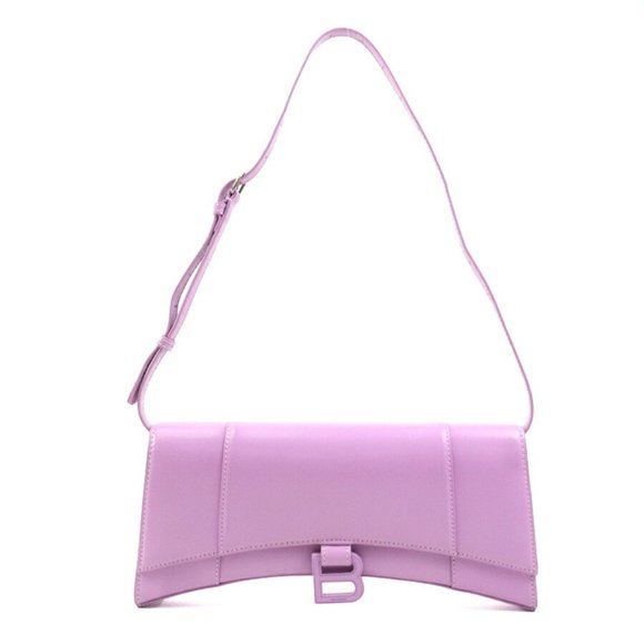 BALENCIAGA shoulder bag Hourglass leather pink purple women's 654942 h31148g - Picture 1 of 5